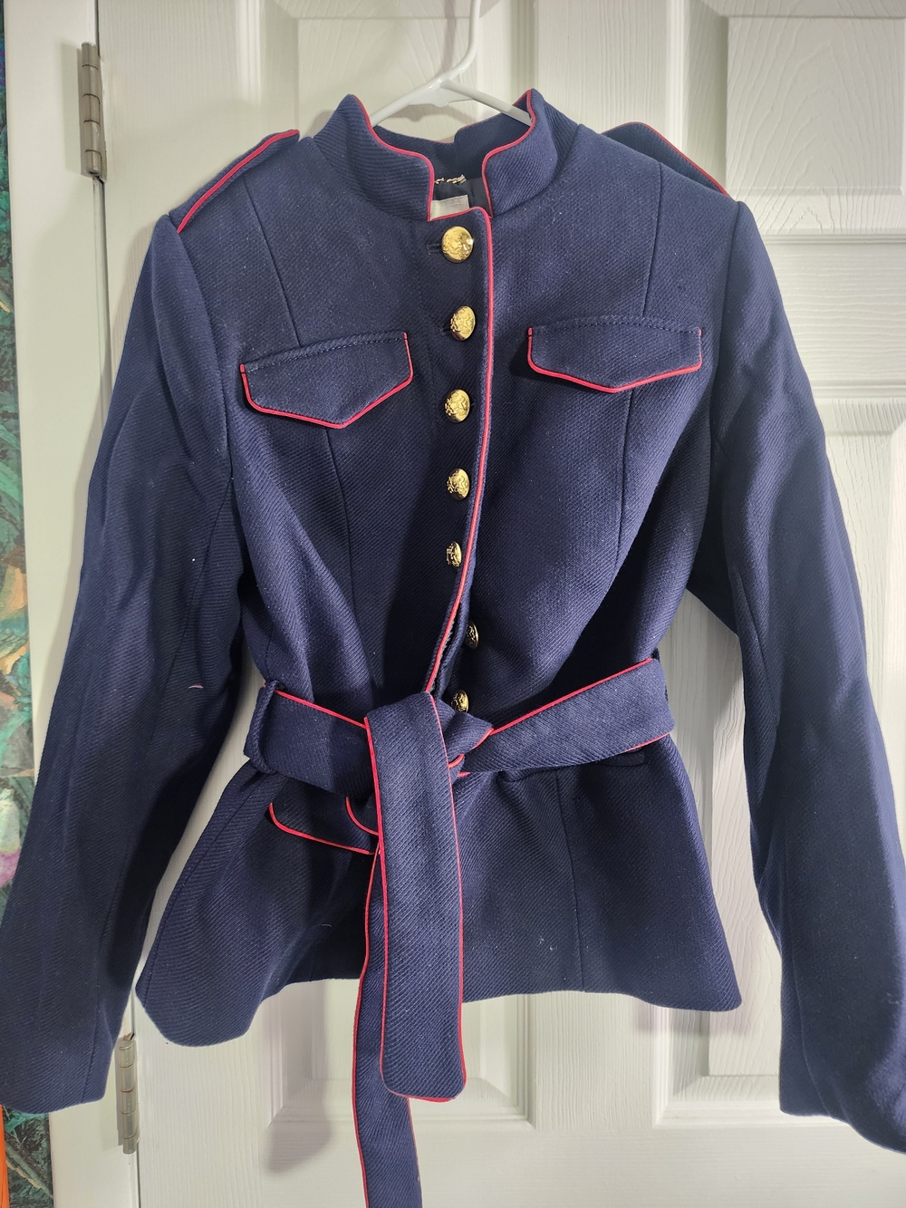 Banana Republic Military Jacket with Red Piping and Gold Buttons